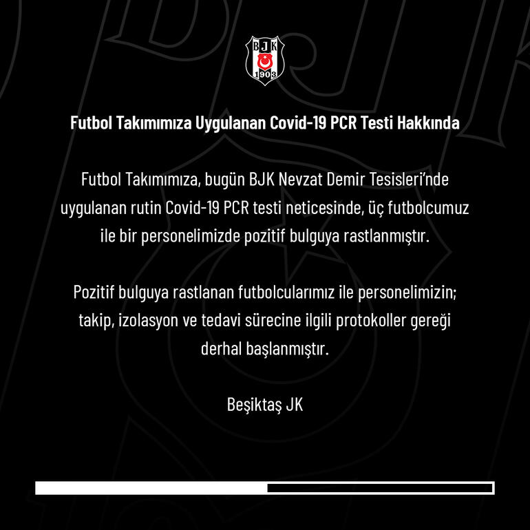 SON DAKİKA... Beşiktaş'ta 4 koronavirüs vakası