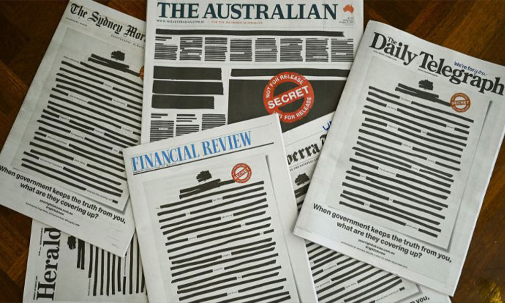 Avustralya’da gazeteler hükümete tepki olarak ilk sayfalarını kararttı