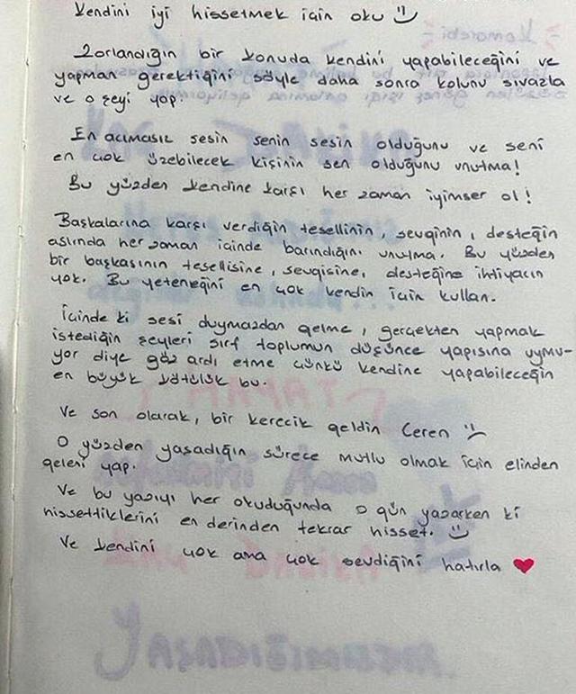 Ceren Özdemir’in günlüğüne yazdığı hayalleri ortaya çıktı