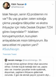 Gerici yazar Fatih Tezcan'dan Nevşin Mengü'ye cinsiyetçi hakaret 2 Gerici yazar Fatih Tezcan'dan Nevşin Mengü'ye cinsiyetçi hakaret