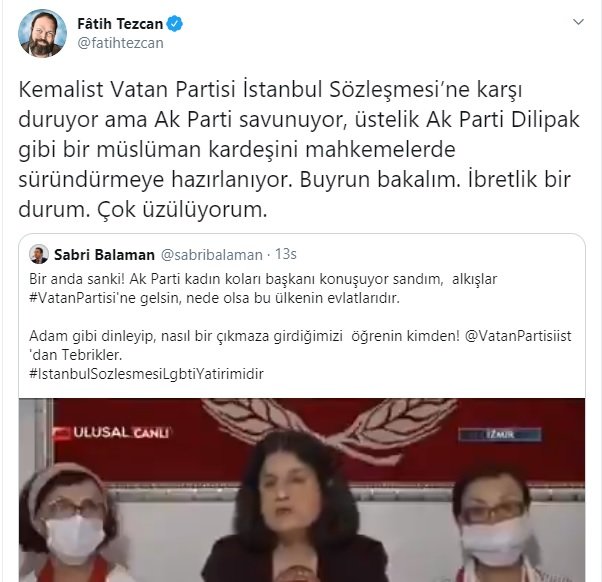 Gerici Fatih Tezcan haddini aştı… “İstanbul Sözleşmesi’ni savunan o… çocuğudur”