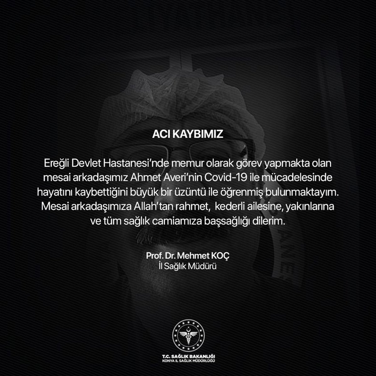 Bir sağlık çalışanı daha koronavirüse yenik düştü