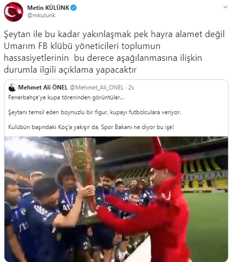 AKP'den Fenerbahçe'ye: Şeytana bu kadar yakınlaşmak hayra alamet değil