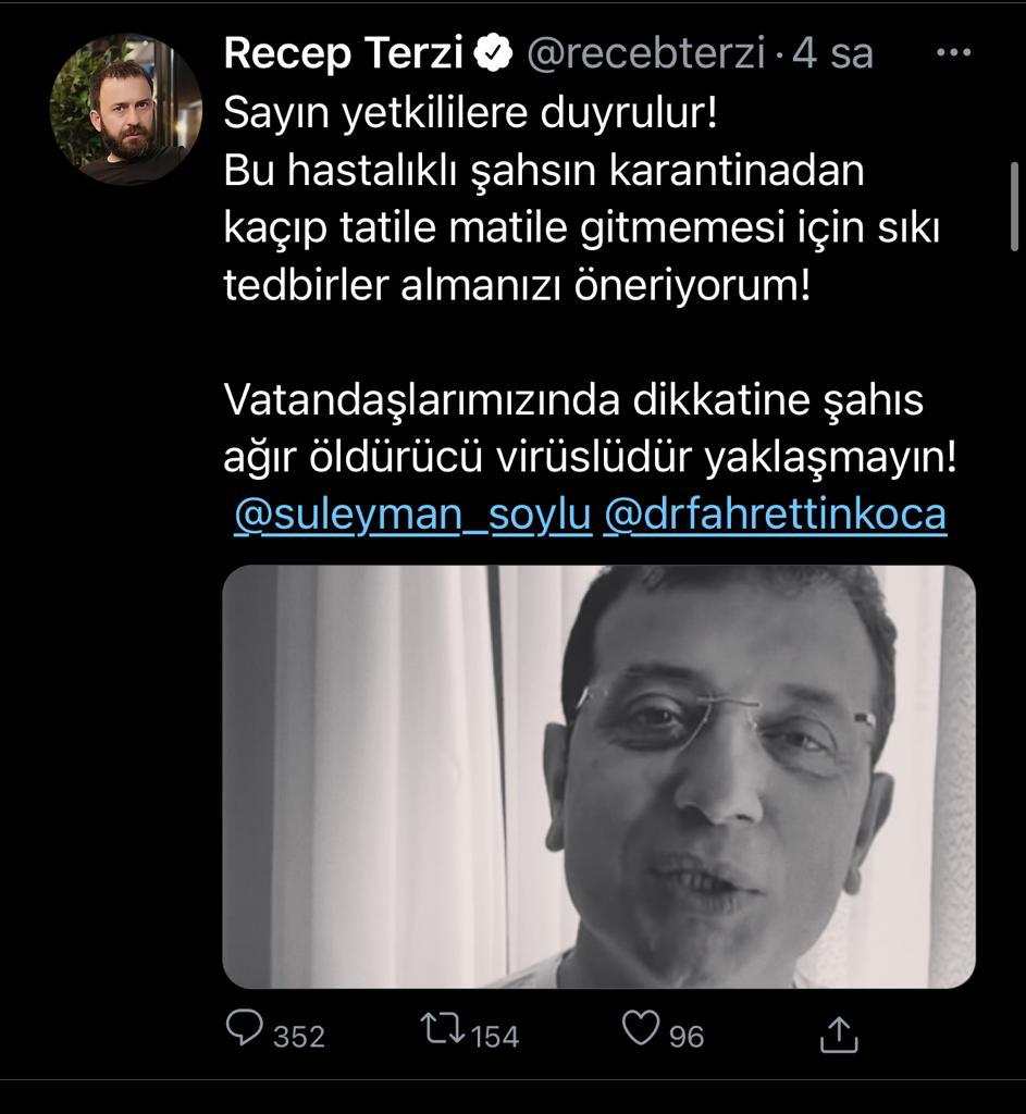 İmamoğlu Covid-19'a yakalandı, AKP'li oyuncudan iğrenç paylaşımlar geldi
