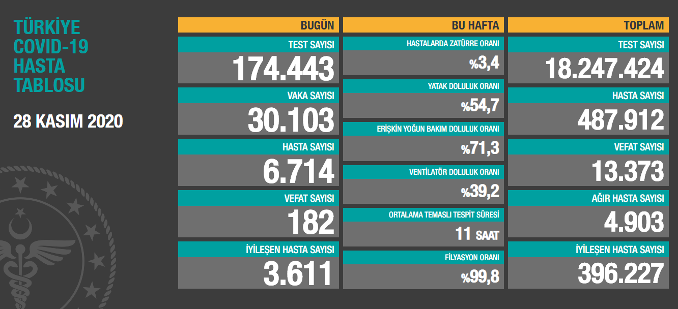Türkiye'de yeni vaka sayısı 30 bini geçti