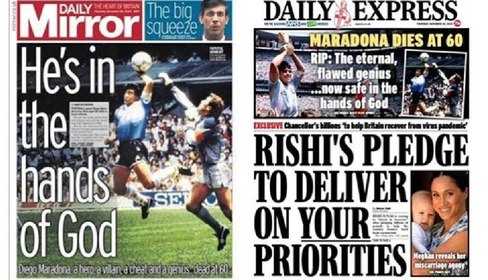 İngiliz gazetelerinden Maradona için ‘çirkin’ manşetler
