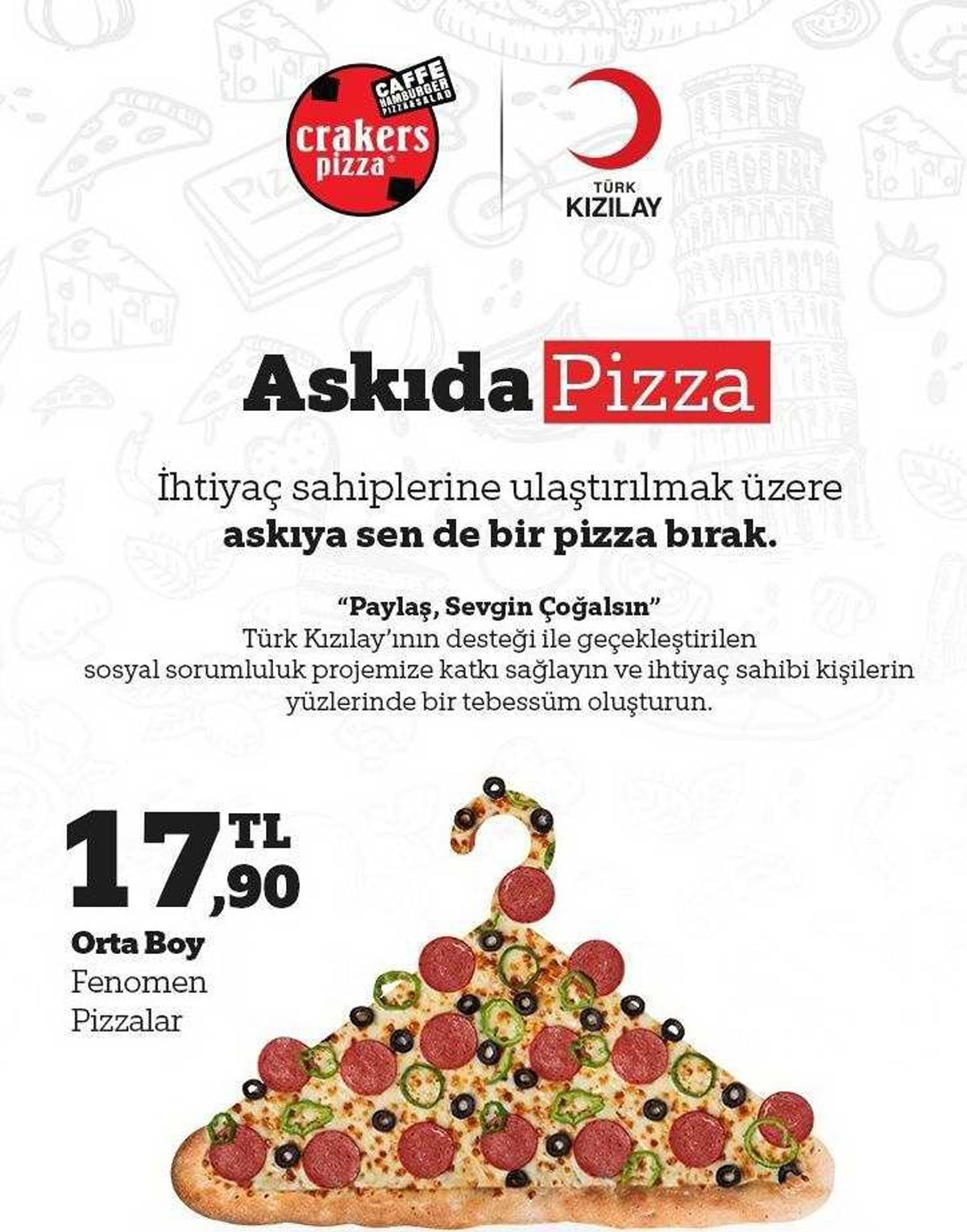 Kızılay’dan ‘Askıda Pizza’ kampanyası