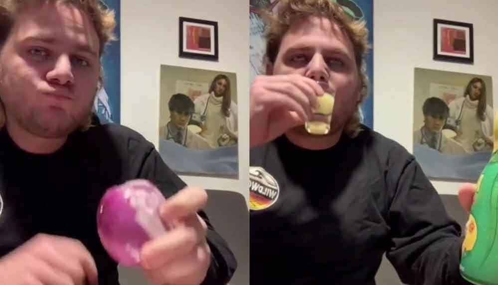 "Kovid tat kaybı testi" için soğan, limon suyu ve sarımsak püresi tükettiği video viral oldu