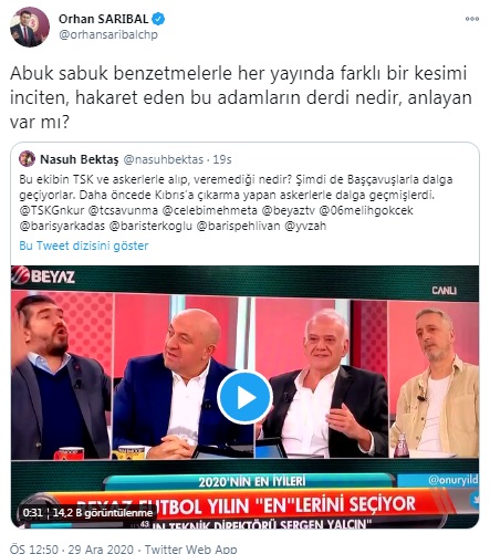 Beyaz Futbol programında yine tepki çeken sözler: "Her yayında farklı bir kesimi inciten bu adamların derdi nedir?"