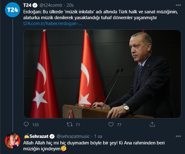 Şehrazat'tan Erdoğan'a yanıt: 'Allah Allah hiç mi hiç duymadım böyle bir şey'