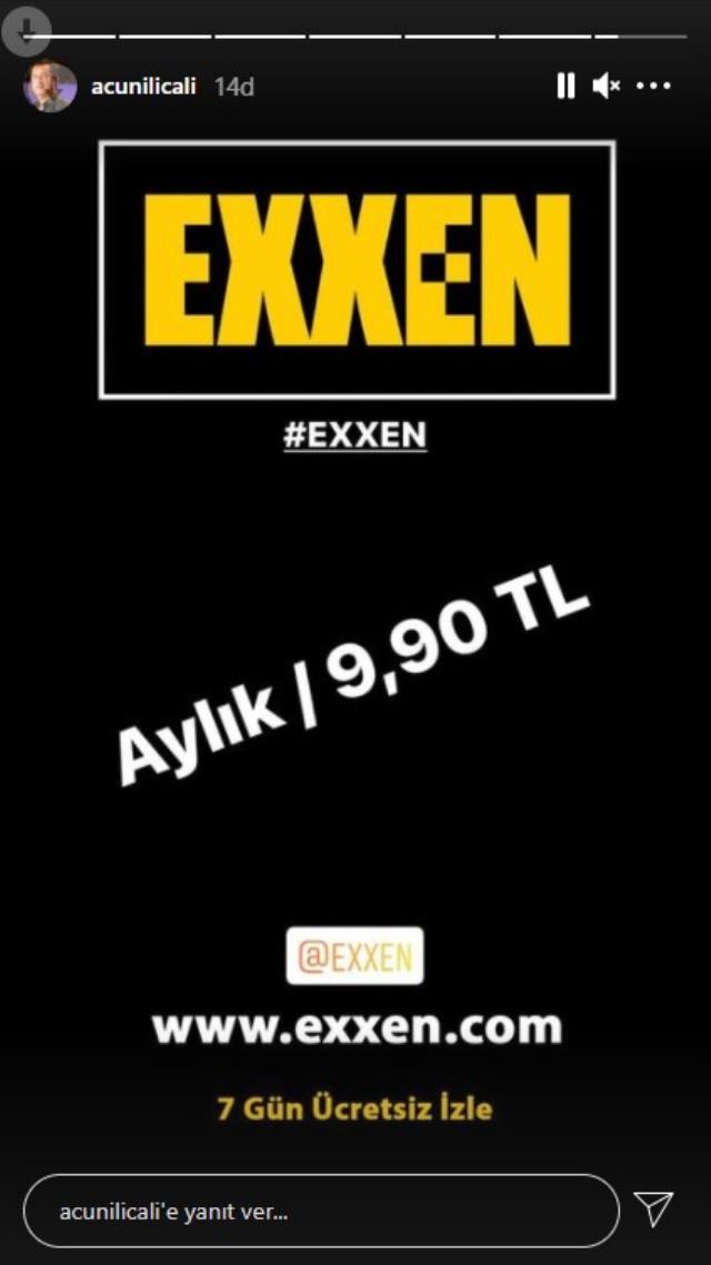 Exxen'in abonelik ücreti belli oldu