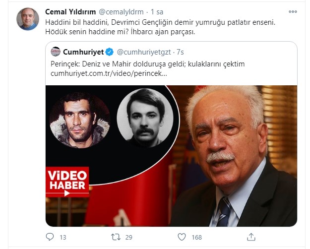 Perinçek'in Mahir Çayan ve Deniz Gezmiş hakkındaki sözlerine tepki yağdı: "Bu zavallı ikisinin yanına bile yaklaşamazdı"