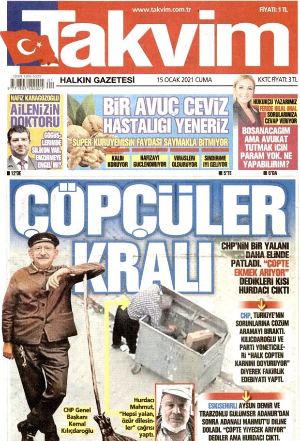 Takvim manşetine CHP'li Özel'den sert tepki