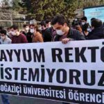 Boğaziçi Üniversitesi'nde Prof. Dr. Melih Bulu'nun rektör olarak atanması protesto ediliyor