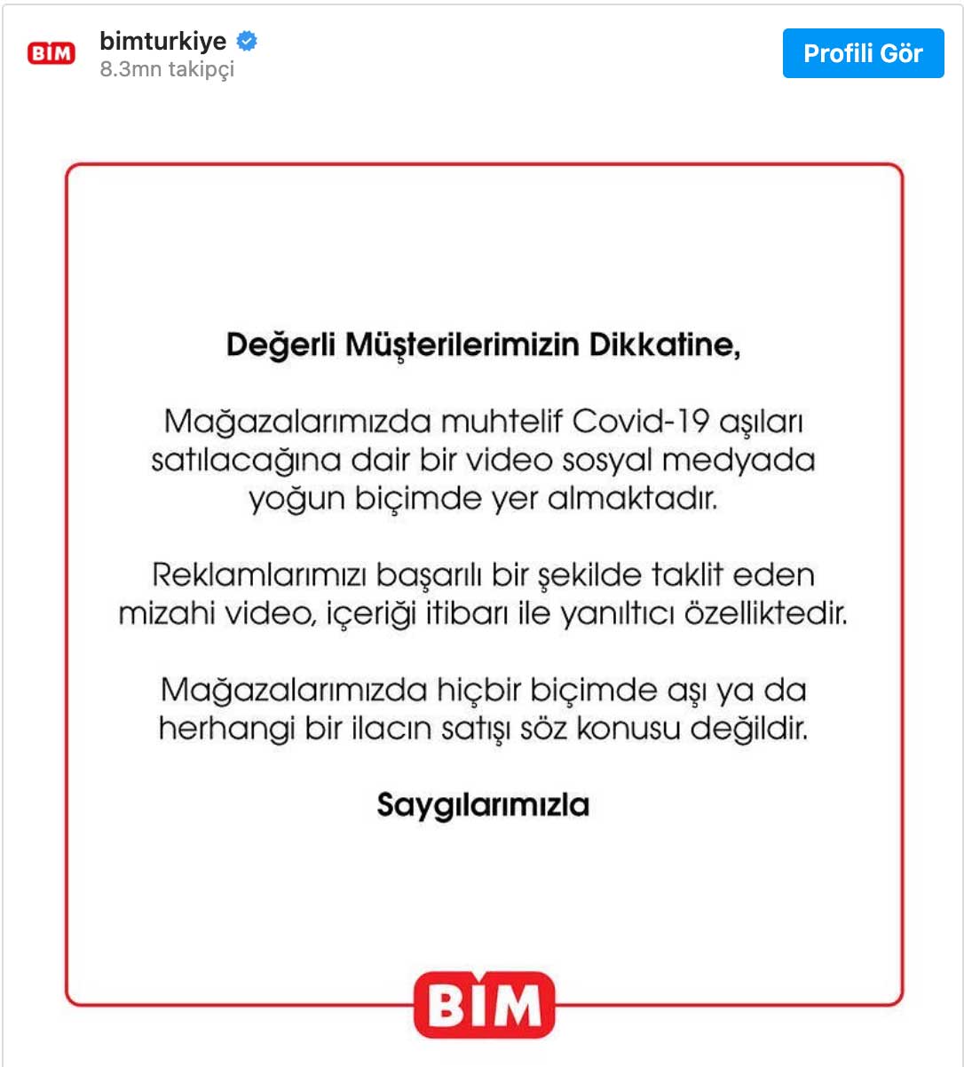 BİM'den 'Kovid-19 aşısı' açıklaması 3 BİM'den 'Kovid-19 aşısı' açıklaması