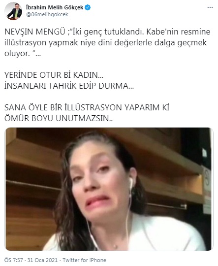 Nevşin Mengü, kendisini tehdit eden Melih Gökçek'e yanıt verdi: Eski belediye başkanı, yeni trol