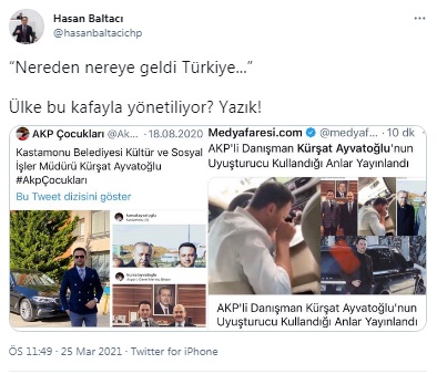 Sosyal medyada gündem olan uyuşturucu videosundan sonra AKP'den açıklama: Bu isimde bir danışmanı yok