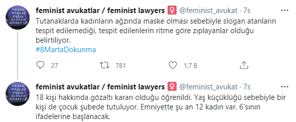 Feminist Gece Yürüyüşü'ne katılanların gözaltı gerekçesi belli oldu: Ritme göre zıplamak!