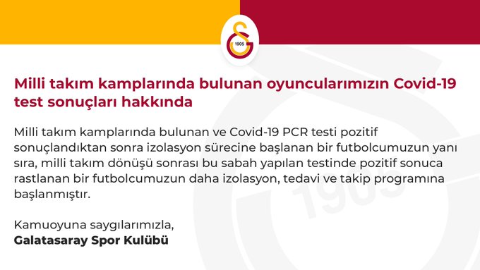 Galatasaray'da 2 futbolcu daha koronavirüse yakalandı