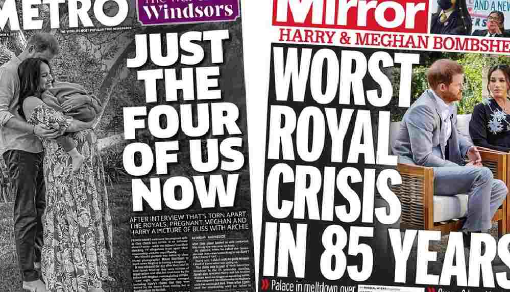 Meghan Markle ve Prens Harry'nin sözleri İngiliz basınında manşetlerde: 'Son 85 yılın en büyük kraliyet krizi'