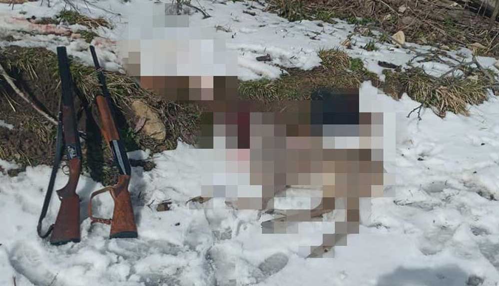 Öldürdükleri-karacayı-sırtlarında-taşırken-yakalandılar