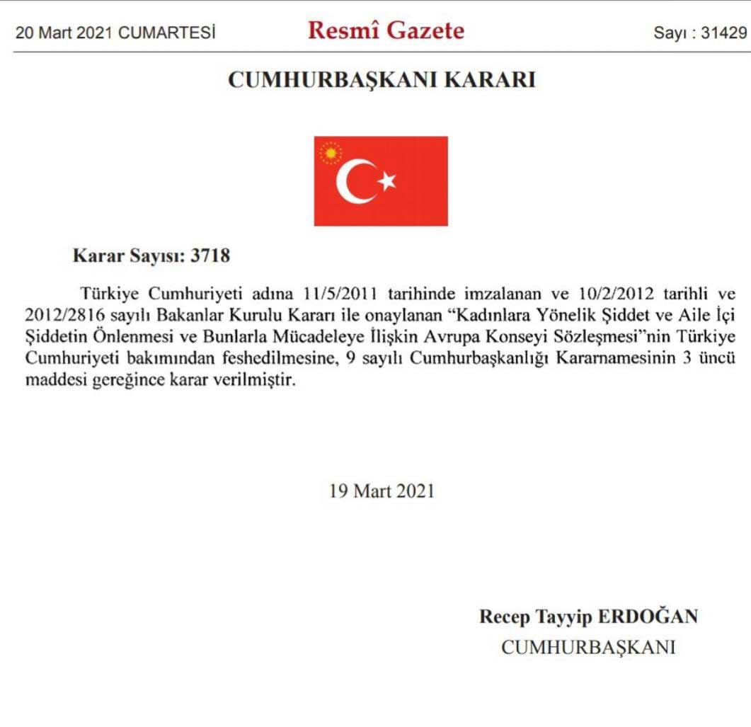 Son Dakika... Türkiye, İstanbul Sözleşmesi'nden ayrıldı!
