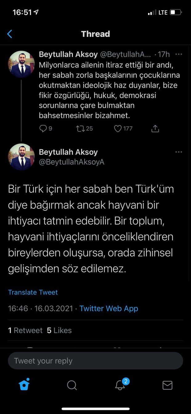 'Andımız' için 'hayvani ihtiyaç' diyen Deva Partili Aksoy istifa etti