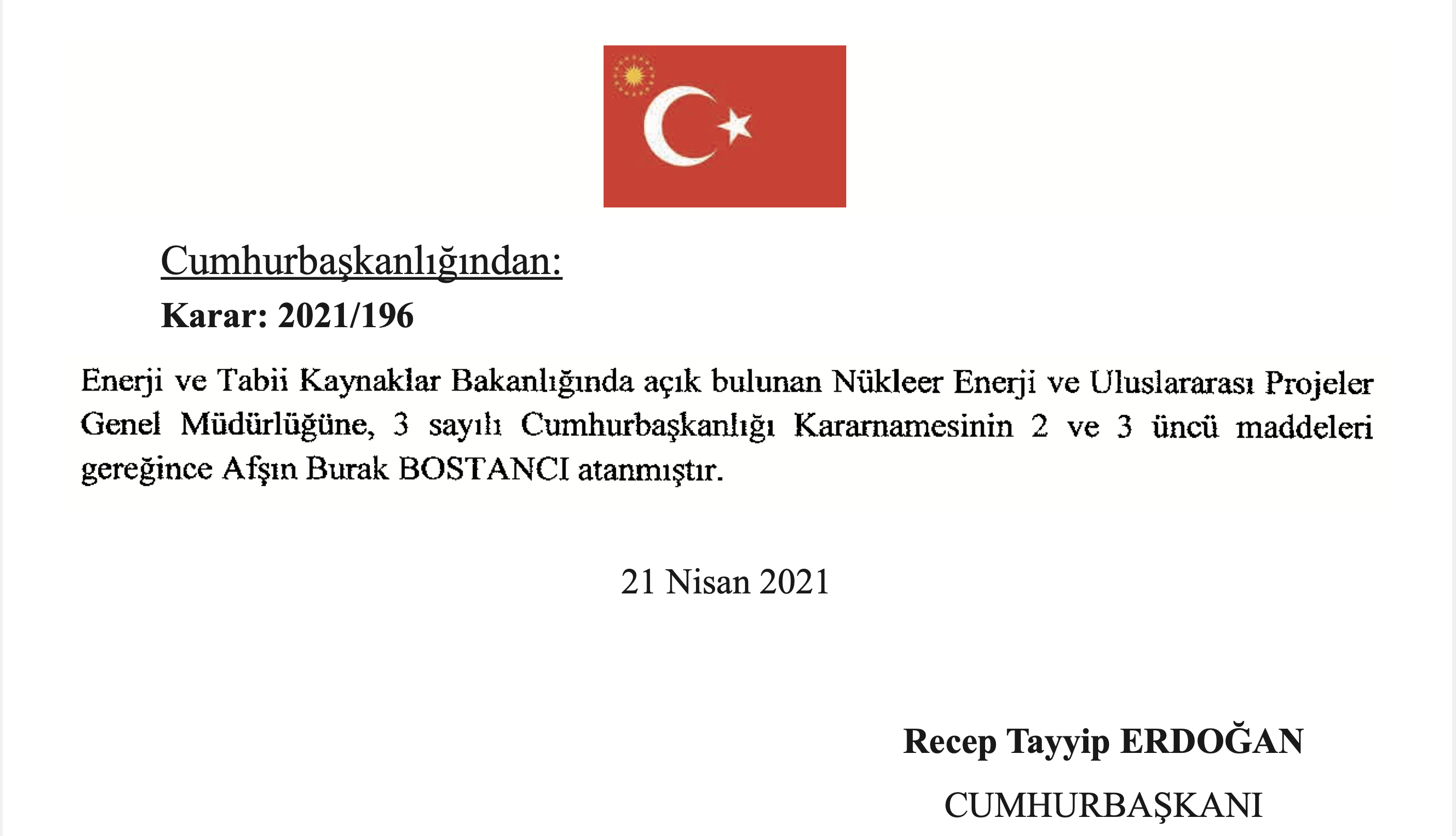 Resmi Gazete'den AKP'li ismin oğlu çıktı! Bostancı’nın oğluna yeni görev