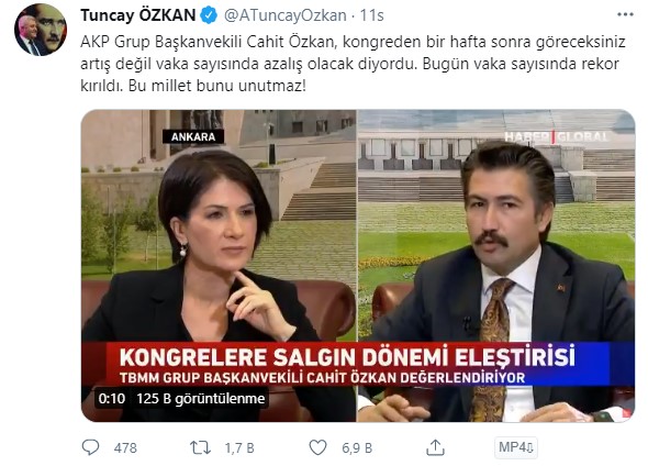 'Lebaleb' AKP kongrelerinden sonra vaka artışı olmayacağını söyleyen AKP'li Özkan'a sert tepki: Bu millet unutmaz!