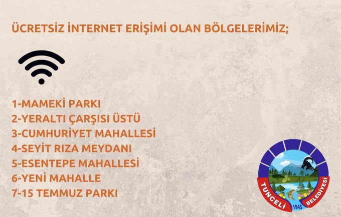 Tunceli Belediyesi kentte ücretsiz kablosuz internet hizmeti vermeye başladı