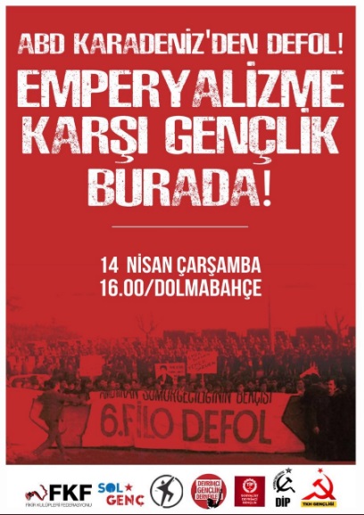 Galata Köprüsü'ne 'ABD Defol' pankartı