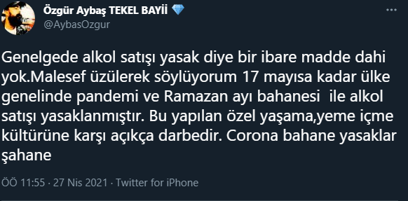 Tam kapanma boyunca 17 gün alkol satışı yapılmayacak! 4 Tam kapanma boyunca 17 gün alkol satışı yapılmayacak!