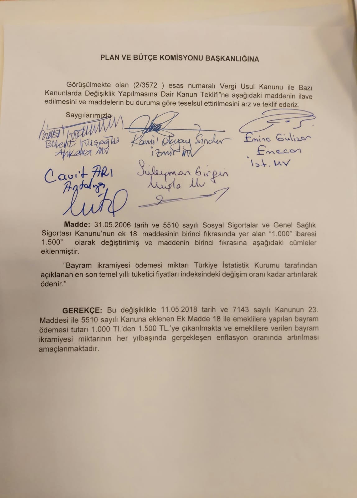 CHP’nin ‘Emekliye bayram ikramiyesi bin 500 TL olsun’ teklifi, AKP ve MHP oylarıyla reddedildi