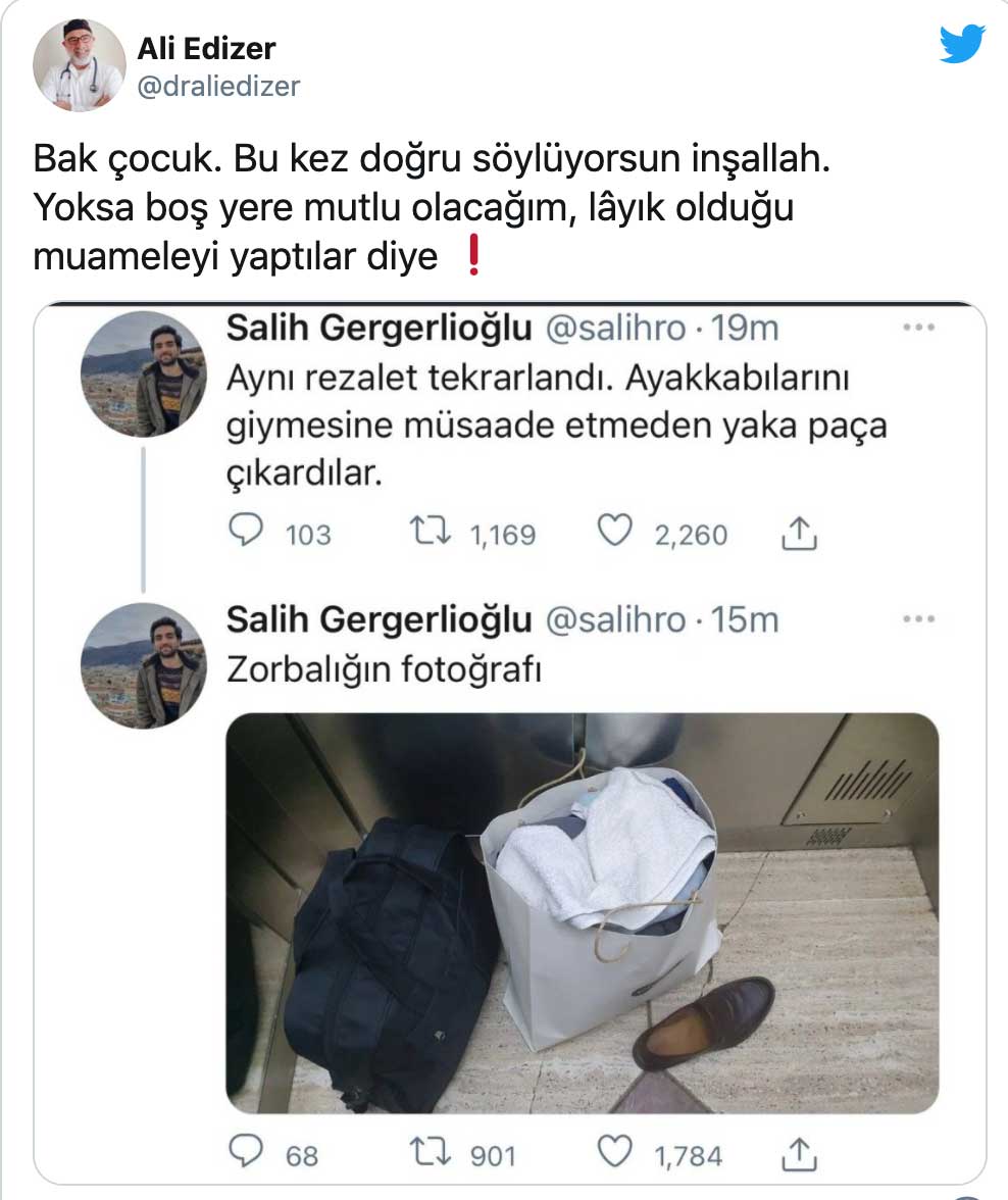 Ali Edizer’den “Gergerlioğlu, Demirtaş” paylaşımı: İslam hükümlerine göre muamele edilseydi, hiçbiri yaşamıyor olurdu