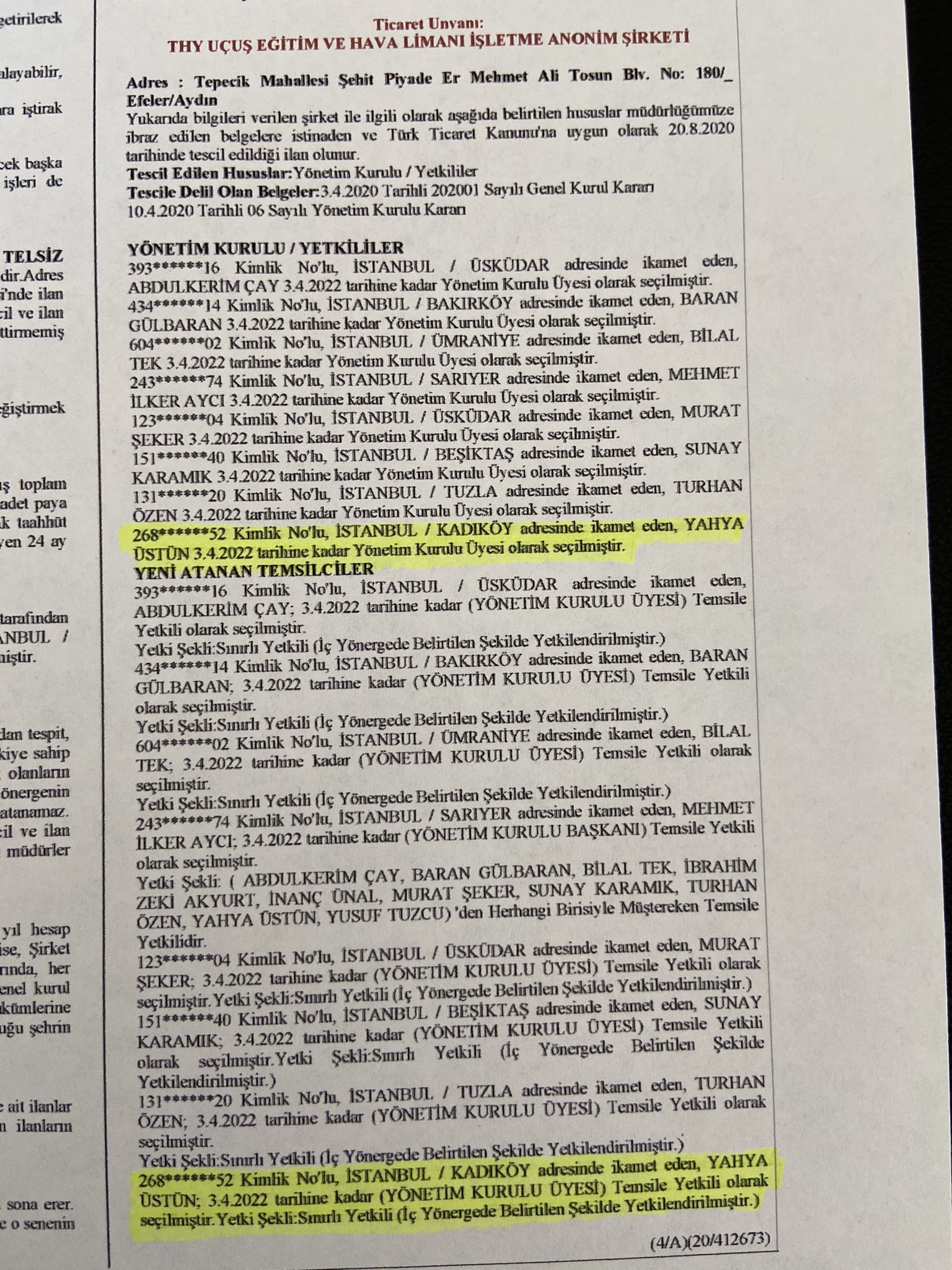 Bilal Erdoğan'ın lise arkadaşı THY Basın Müşaviri Yahya Üstün, 41’inci şirkete de yönetim kurulu üyesi oldu
