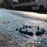 Esenyurt'ta _mavi su_ bu kez rögardan fışkırdı