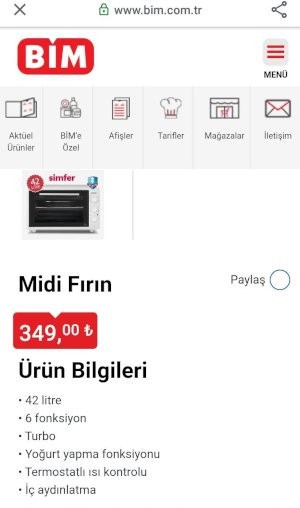 BİM özür diledi: Katalogtaki özellikleri taşımayan fırını toplatılıyor 3 BİM özür diledi: Katalogtaki özellikleri taşımayan fırını toplatılıyor