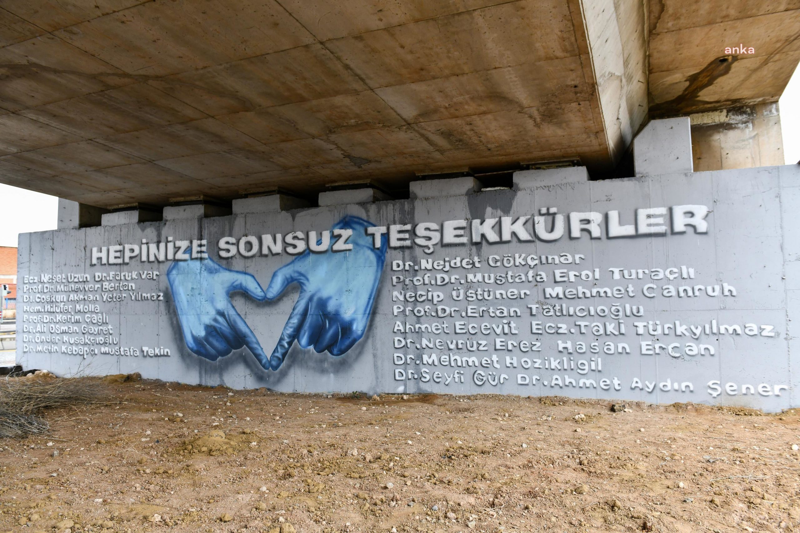 Ankara'dan sağlık çalışanlarına moral verecek grafiti çalışması