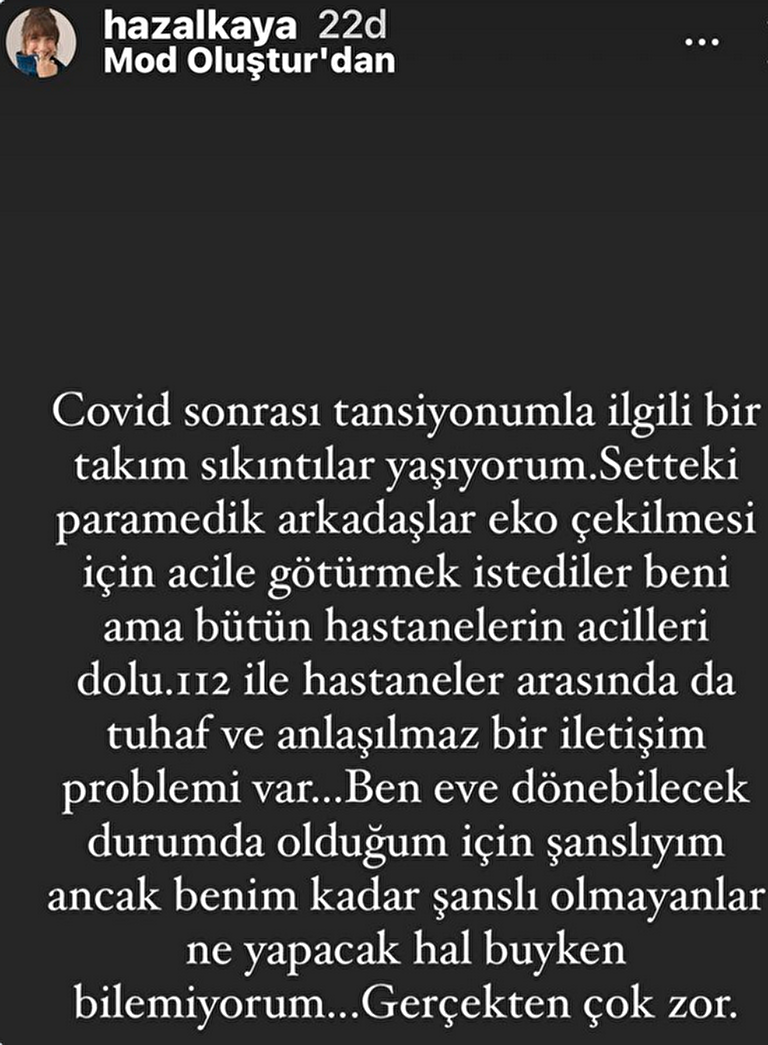 Hazal Kaya: Setteki arkadaşlar hastaneye götürmek istediler ama bütün aciller dolu! 3 Hazal Kaya: Setteki arkadaşlar hastaneye götürmek istediler ama bütün aciller dolu!