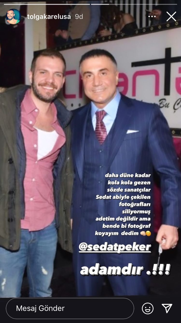 Tolga Karel, Sedat Peker ile fotoğrafını paylaştı: Adamdır!