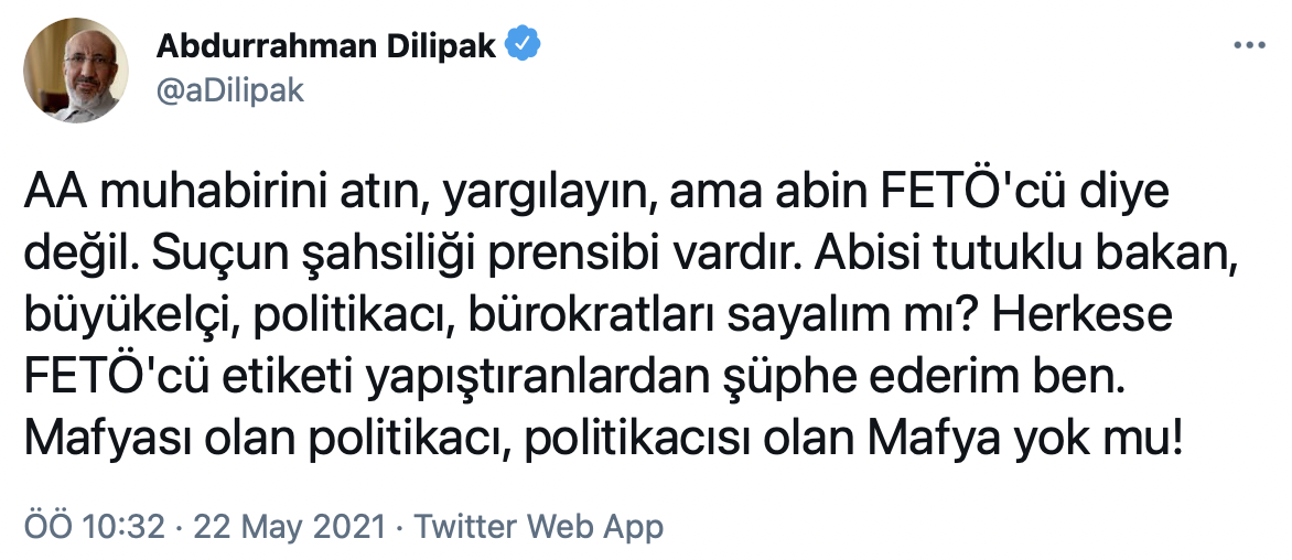 Akit yazarı Dilipak'tan tepki: Mafyası olan politikacı, politikacısı olan Mafya yok mu?