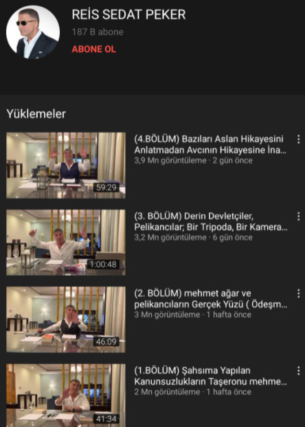 Youtube, Sedat Peker'in kanalına 'onay' verdi