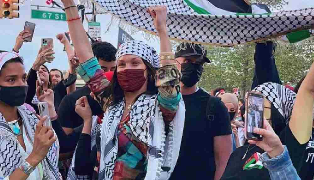 Bella Hadid'den Filistin'e destek yürüyüşü