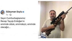 Din öğretmeninden Soylu ya tüfekli destek mesajı