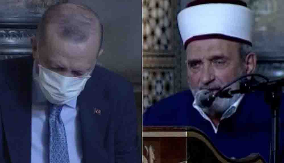 Erdoğan'ın da Ayasofya'da bulunduğu sırada imam Atatürk'e lanet okudu