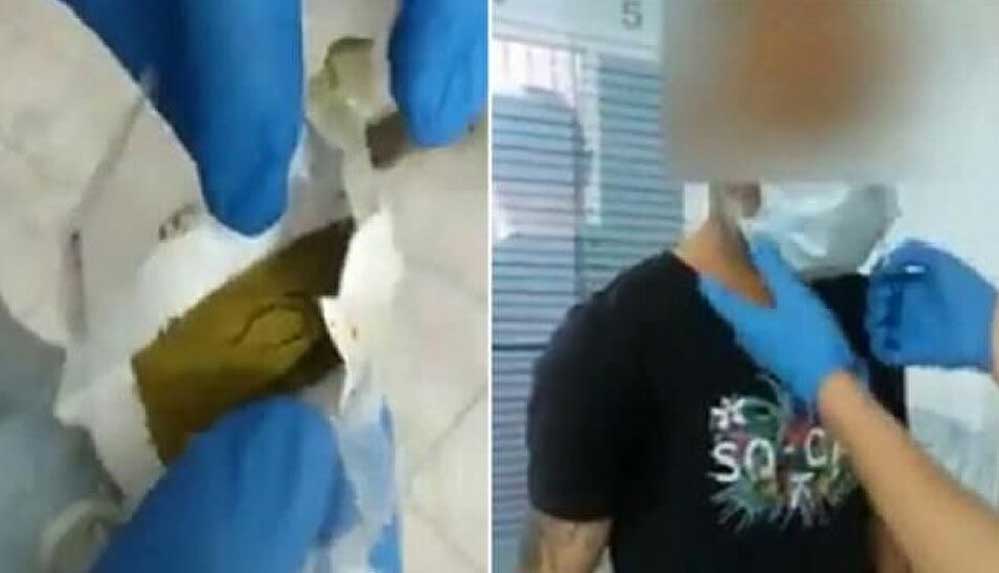 Şüphe-üzerine-durululan-adamın-taktığı-maskeden-esrar-çıktı