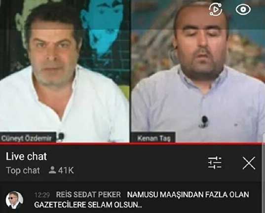 Sedat Peker'den, Cüneyt Özdemir'in canlı yayınına yorum: 'Namusu maaşından fazla olan gazetecilere selam olsun'