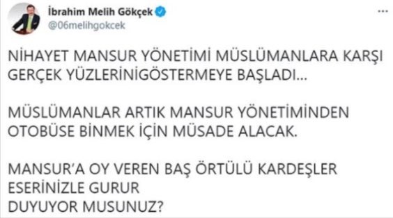 Melih Gökçek başörtüsü üzerinden hedef gösterince yurttaştan sert tepki geldi: 'Konuyu çarpıtmayın!'