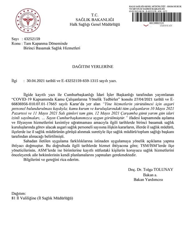 Sağlık Bakanlığı'ndan geri adım: Aile hekimleri bayramda idari izinlerini kullanabilecek