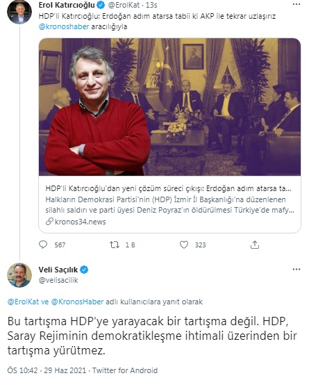 HDP'li Katırcıoğlu: "Erdoğan adım atarsa HDP AKP ile tabii ki uzlaşır" 3 HDP'li Katırcıoğlu: "Erdoğan adım atarsa HDP AKP ile tabii ki uzlaşır"